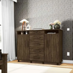 Comoda Lanza Lisboa C/ Rodiz. 5g 2p Jacaranda