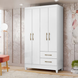 Roupeiro Moval Chile 4pt 2gv Branco