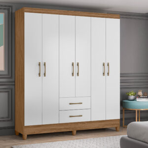 Roupeiro Moval Panama 6pt 2gv Naturale/branco