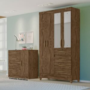 Roupeiro Moval Sobral 4p 4g C/esp. Castanho W