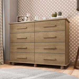 Comoda Lanza Paris 8 Gavetas Noce Bronze