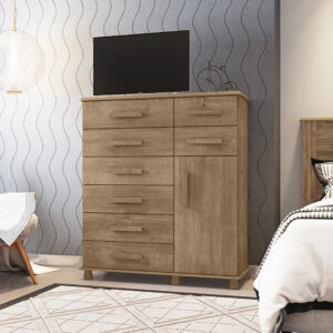 Comoda Lanza Messina 8g 1p Noce Bronze