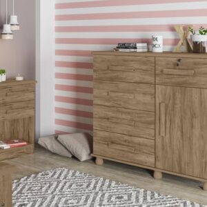 Comoda Lanza Sapeteira Ibiza 5g 1p Carvalho