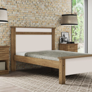 CAMA CASAL LANZA MONTREAL CEDRO/OFF WHITE